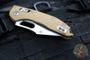 Microtech Stitch RAM LOK Knife- Tan Fluted G-10 Handle- Stonewash Part Serrated Blade 169RL-11 FLGTTA