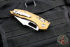 Microtech Stitch RAM LOK Knife- Tan Fluted Aluminum Handle- Stonewash Part Serrated Blade 169RL-11 FLTA