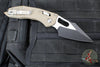 Microtech Stitch RAM LOK Knife- Tan Fluted G-10 Handle- Two-Tone Black Plain Edge Blade 169RL-1 FLGTTA