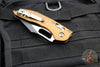Microtech Stitch RAM LOK Knife- Tan Fluted Aluminum Handle- Black Blade 169RL-1 FLTA