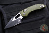 Microtech Stitch RAM LOK Knife- OD Green Fluted Aluminum Handle- Black Part Serrated Blade 169RL-2 FLOD