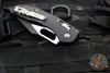 Microtech Stitch RAM LOK Knife- Black Fluted Aluminum Handle- Black Part Serrated Blade 169RL-2 FL