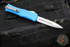 Microtech Hera II OTF Knife- MINI- Bayonet Edge- Blue Handle- Stonewash Blade 1701M-10 BL