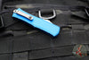 Microtech Hera II OTF Knife- MINI- Bayonet Edge- Blue Handle- Stonewash Blade 1701M-10 BL