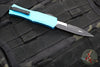 Microtech Hera II OTF Knife- MINI- Bayonet Edge- Turquoise Handle- Black Blade 1701M-1 TQ