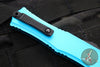 Microtech Hera II OTF Knife- MINI- Bayonet Edge- Turquoise Handle- Black Blade 1701M-1 TQ