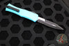 Microtech Hera II OTF Knife- MINI- Bayonet Edge- Turquoise Handle- Black Part Serrated Blade 1701M-2 TQ