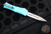 Microtech Hera II OTF Knife- MINI- Bayonet Edge- Turquoise Handle- Satin Blade 1701M-4 TQ