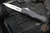 Microtech Hera II XL OTF Knife- Double Edge- Black Handle- Stonewash Full Serrated Blade 1702-12