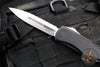 Microtech Hera II XL OTF Knife- Double Edge- Black Handle- Stonewash Full Serrated Blade 1702-12