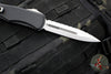 Microtech Hera II XL OTF Knife- Double Edge- Black Handle- Stonewash Full Serrated Blade 1702-12