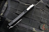 Microtech Hera II XL OTF Knife- Double Edge- Black Handle- Stonewash Full Serrated Blade 1702-12