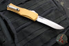 Microtech Hera II XL OTF Knife- Recurve Edge- Tan Handle- Stonewash Blade 1705-10 TA