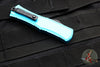 Microtech Hera II OTF Knife- MINI- Recurve Edge- Turquoise Handle- Black Blade 1705M-1 TQ