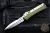 Microtech Glycon OTF Knife- Bayonet Edge- OD Green Handle With Bead Blast Titanium Accents and Hardware- Stonewash Finished Blade 184-10 OD