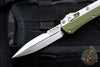 Microtech Glykon OTF Knife- Bayonet Edge- OD Green Handle With Bead Blast Titanium Accents and Hardware- Stonewash Finished Blade 184-10 OD