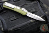 Microtech Glykon OTF Knife- Bayonet Edge- OD Green Handle With Bead Blast Titanium Accents and Hardware- Stonewash Finished Blade 184-10 OD