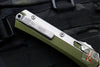 Microtech Glykon OTF Knife- Bayonet Edge- OD Green Handle With Bead Blast Titanium Accents and Hardware- Stonewash Finished Blade 184-10 OD