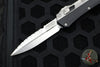 Microtech Glykon OTF Knife- Bayonet Edge- Black Handle With Bead Blast Titanium Accents and Hardware- Stonewash Part Serrated Blade 184-11