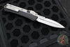 Microtech Glykon OTF Knife- Bayonet Edge- Black Handle With Bead Blast Titanium Accents and Hardware- Stonewash Part Serrated Blade 184-11