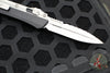 Microtech Glykon OTF Knife- Bayonet Edge- Black Handle With Bead Blast Titanium Accents and Hardware- Stonewash Part Serrated Blade 184-11