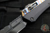 Microtech Glykon OTF Knife- Bayonet Edge- Black Handle With Tony Marfione Hand Flamed Titanium Accents and DLC Hardware- Black DLC Finished Serrated Upper Blade 184-2 DLCFA