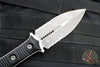 Microtech Borka SBD Fixed Blade- Double Edge- Black Handle- Apocalyptic Part Serrated Blade 201-11 AP