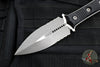 Microtech Borka SBD Fixed Blade- Double Edge- Black Handle- Apocalyptic Part Serrated Blade 201-11 AP