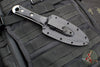 Microtech Borka SBD Fixed Blade- Double Edge- Black Handle- Apocalyptic Part Serrated Blade 201-11 AP