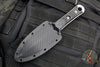 Microtech Borka SBD Fixed Blade- Double Edge- Black Handle- Apocalyptic Part Serrated Blade 201-11 AP