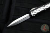 Microtech Makora- Double Edge- Black Handle- Metal Bubble Inlay- Stonewash Plain Edge 206-10 BIS