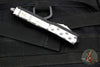 Microtech Makora- Double Edge- Black Handle- Metal Bubble Inlay- Stonewash Plain Edge 206-10 BIS
