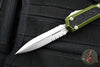 Microtech Makora- Double Edge- OD Green With Stonewash Part Serrated Edge 206-11 ODS