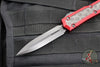 Microtech Makora- Double Edge- Red Handle- DLC Finished Bubble Inlay- Black DLC Blade And HW 206-1 DLCTRDBIS