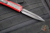 Microtech Makora- Double Edge- Red Handle- DLC Finished Bubble Inlay- Black DLC Blade And HW 206-1 DLCTRDBIS