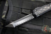 Microtech Makora- Shadow Edition- Tanto Edge- Black Handle- Black Metal Bubble Inlay- Black DLC Full Serrated Blade- Black DLC HW 207-3 DLCTBISH