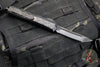 Microtech Makora- Shadow Edition- Tanto Edge- Black Handle- Black Metal Bubble Inlay- Black DLC Full Serrated Blade- Black DLC HW 207-3 DLCTBISH
