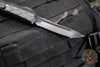 Microtech Makora- Shadow Edition- Tanto Edge- Black Handle- Black Metal Bubble Inlay- Black DLC Full Serrated Blade- Black DLC HW 207-3 DLCTBISH