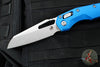 Microtech Knives- M.S.I. Ram-Lok Folder- Fluted Blue Aluminum Handle- Stonewash Plain Edge Blade 210-10 FLBL