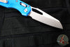 Microtech Knives- M.S.I. Ram-Lok Folder- Fluted Blue Aluminum Handle- Stonewash Plain Edge Blade 210-10 FLBL