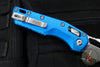Microtech Knives- M.S.I. Ram-Lok Folder- Fluted Blue Aluminum Handle- Stonewash Plain Edge Blade 210-10 FLBL