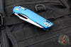 Microtech Knives- M.S.I. Ram-Lok Folder- Fluted Blue Aluminum Handle- Stonewash Plain Edge Blade 210-10 FLBL