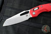 Microtech Knives- M.S.I. Ram-Lok Folder- Fluted Red Aluminum Handle- Stonewash Plain Edge Blade 210-10 FLRD