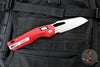 Microtech Knives- M.S.I. Ram-Lok Folder- Fluted Red Aluminum Handle- Stonewash Plain Edge Blade 210-10 FLRD