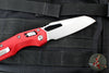 Microtech Knives- M.S.I. Ram-Lok Folder- Fluted Red Aluminum Handle- Stonewash Plain Edge Blade 210-10 FLRD