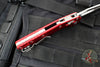 Microtech Knives- M.S.I. Ram-Lok Folder- Fluted Red Aluminum Handle- Stonewash Plain Edge Blade 210-10 FLRD