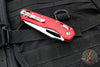 Microtech Knives- M.S.I. Ram-Lok Folder- Fluted Red Aluminum Handle- Stonewash Plain Edge Blade 210-10 FLRD