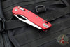 Microtech Knives- M.S.I. Ram-Lok Folder- Fluted Red Aluminum Handle- Stonewash Plain Edge Blade 210-10 FLRD