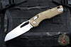 Microtech Knives- M.S.I. Ram-Lok Folder- Dark Earth Tri-Grip Injection Molded Handle- Stonewash Plain Edge Blade 210T-10 PMDE