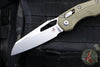 Microtech Knives- M.S.I. Ram-Lok Folder- OD Green Tri-Grip Injection Molded Handle- Stonewash Plain Edge Blade 210T-10 PMOD